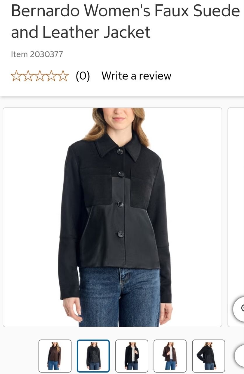 Bernardo Women's Faux Suede and Leather Jacket