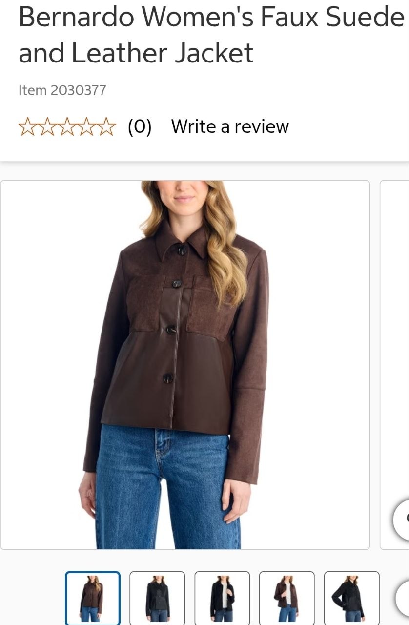 Bernardo Women's Faux Suede and Leather Jacket