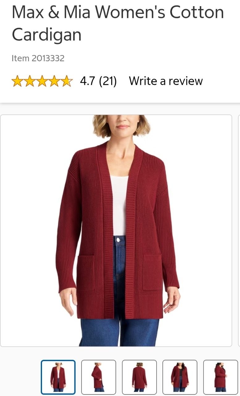 Max & Mia Women's Cotton Cardigan
