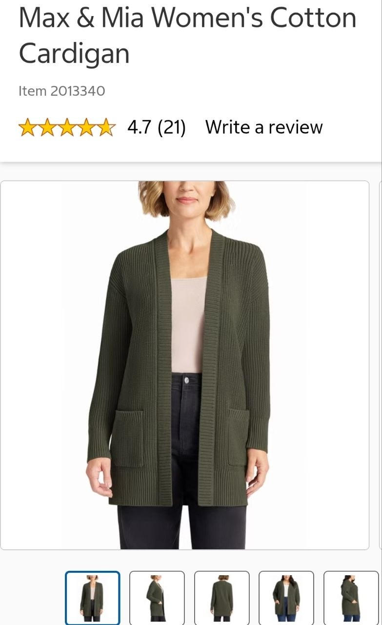 Max & Mia Women's Cotton Cardigan