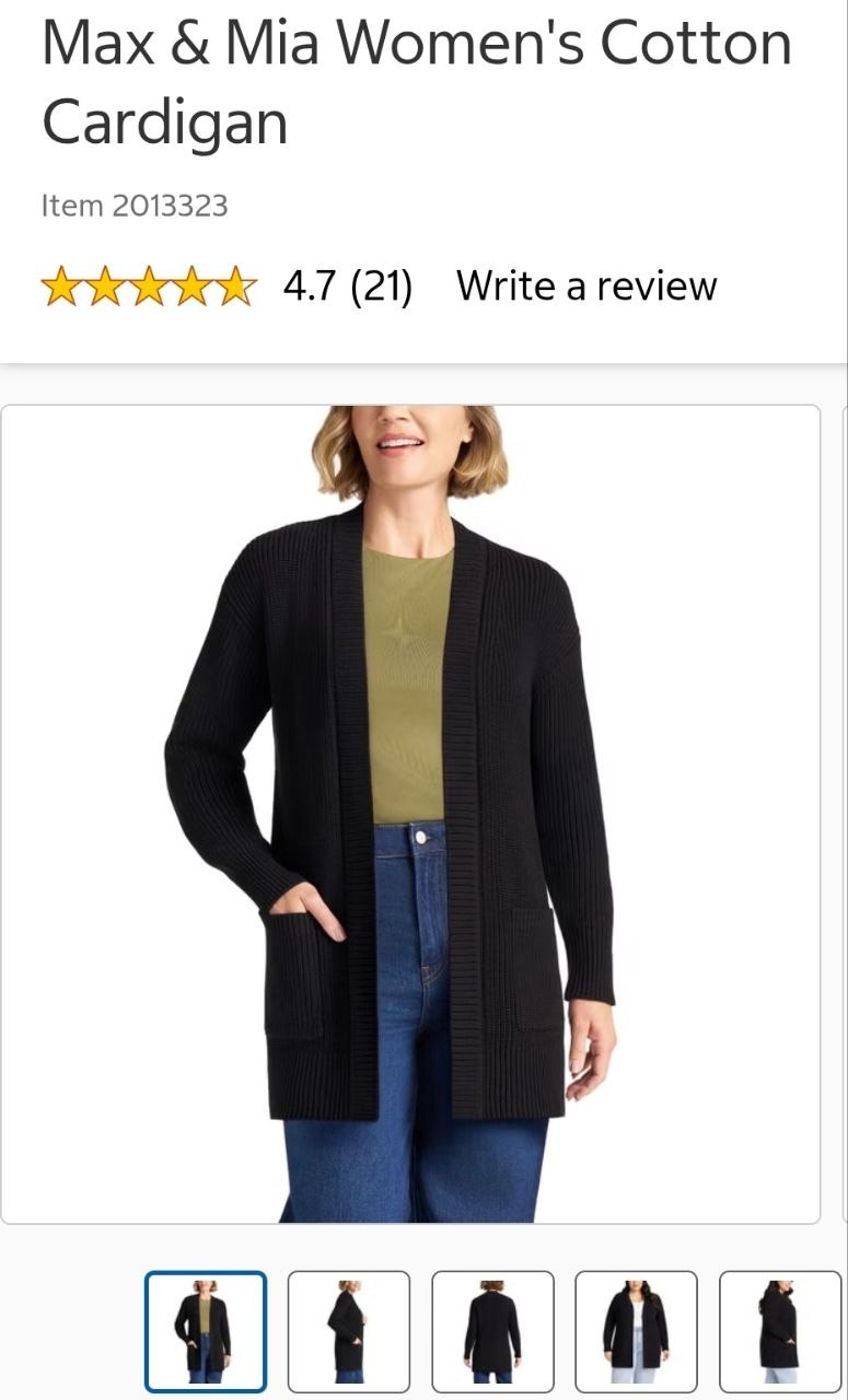 Max & Mia Women's Cotton Cardigan