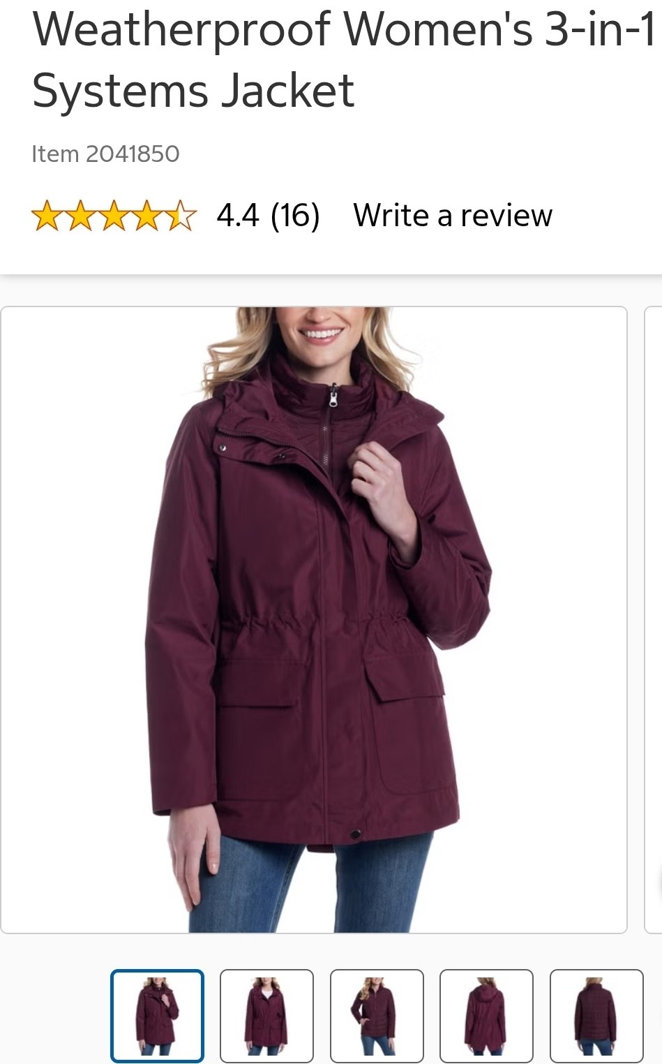 Weatherproof Women's 3-in-1 Systems Jacket