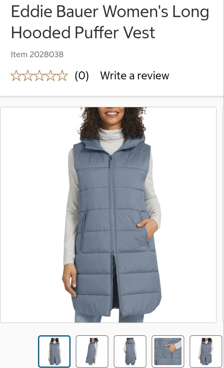 Eddie Bauer Women's Long Hooded Puffer Vest