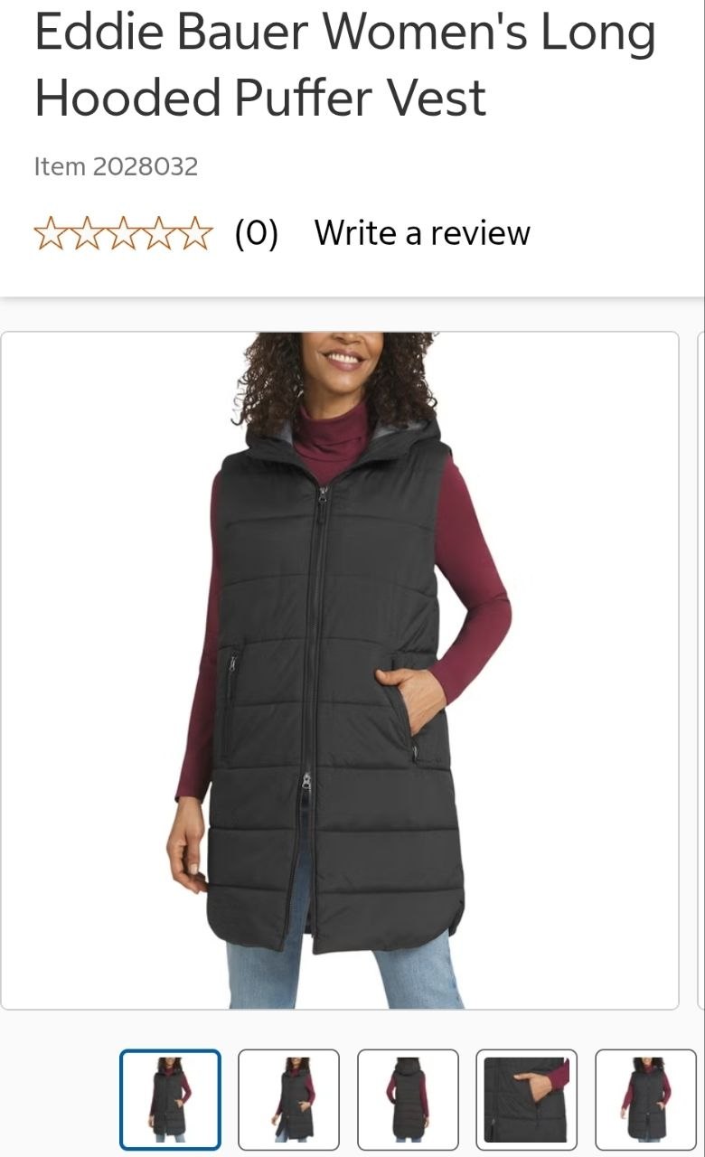 Eddie Bauer Women's Long Hooded Puffer Vest