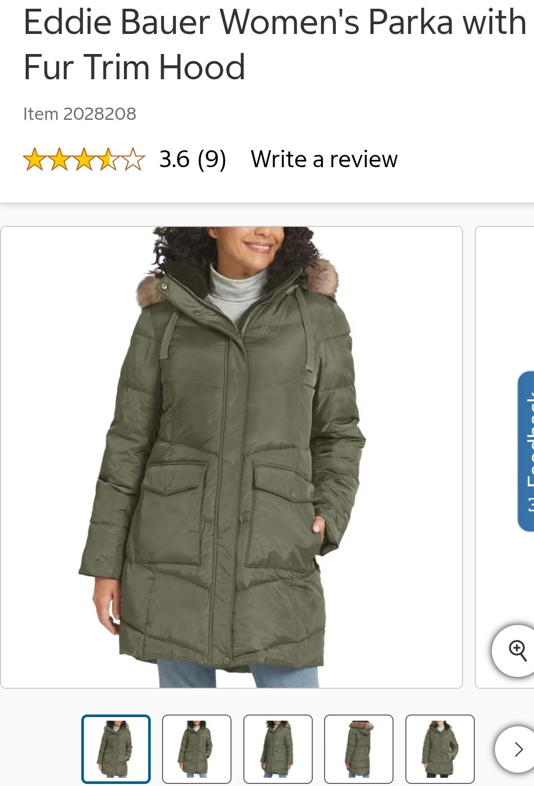 Eddie Bauer Women's Parka with Fur Trim Hood