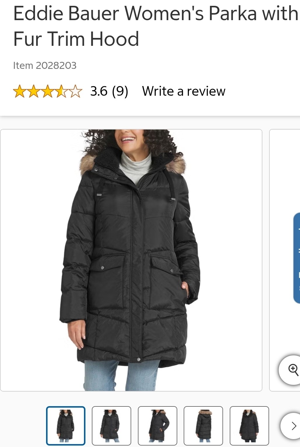 Eddie Bauer Women's Parka with Fur Trim Hood