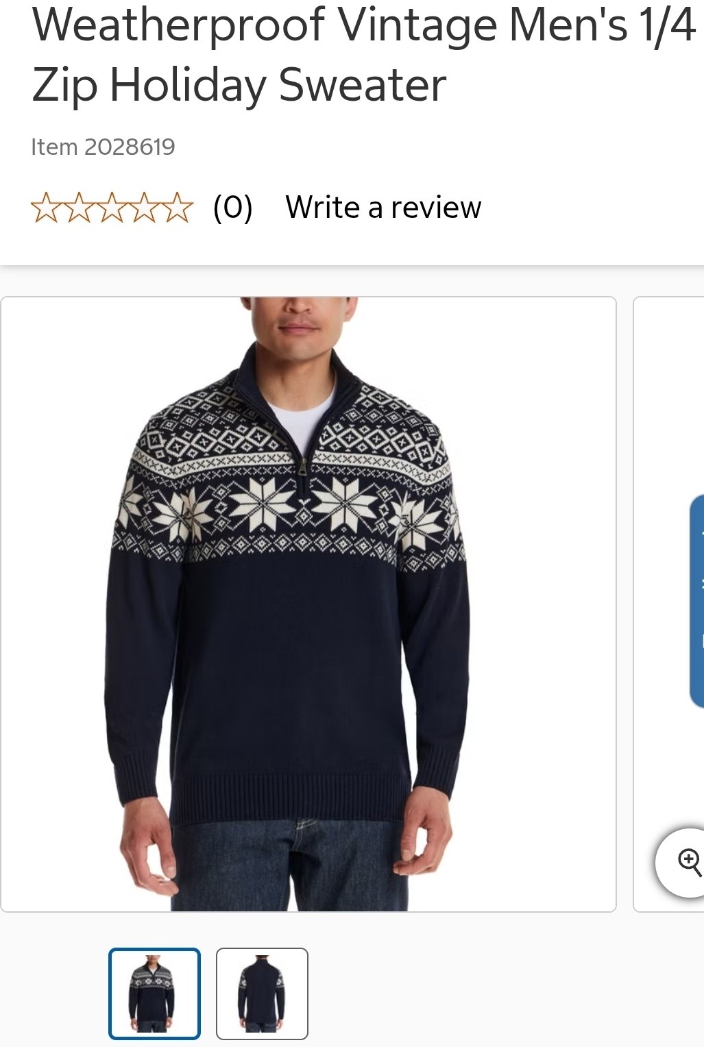 Weatherproof Vintage Men's 1/4 Zip Holiday Sweater