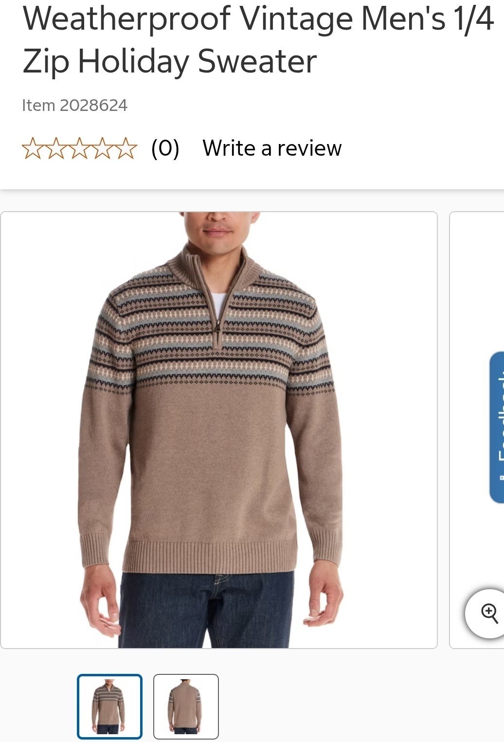 Weatherproof Vintage Men's 1/4 Zip Holiday Sweater