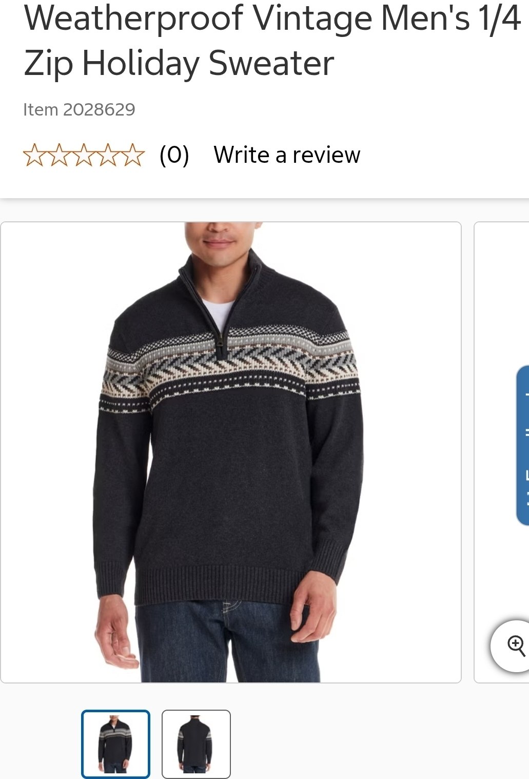Weatherproof Vintage Men's 1/4 Zip Holiday Sweater