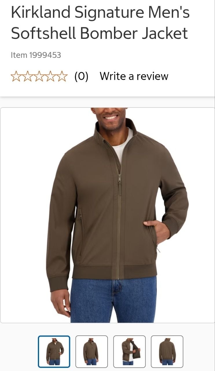 Kirkland Signature Men's Softshell Bomber Jacket
