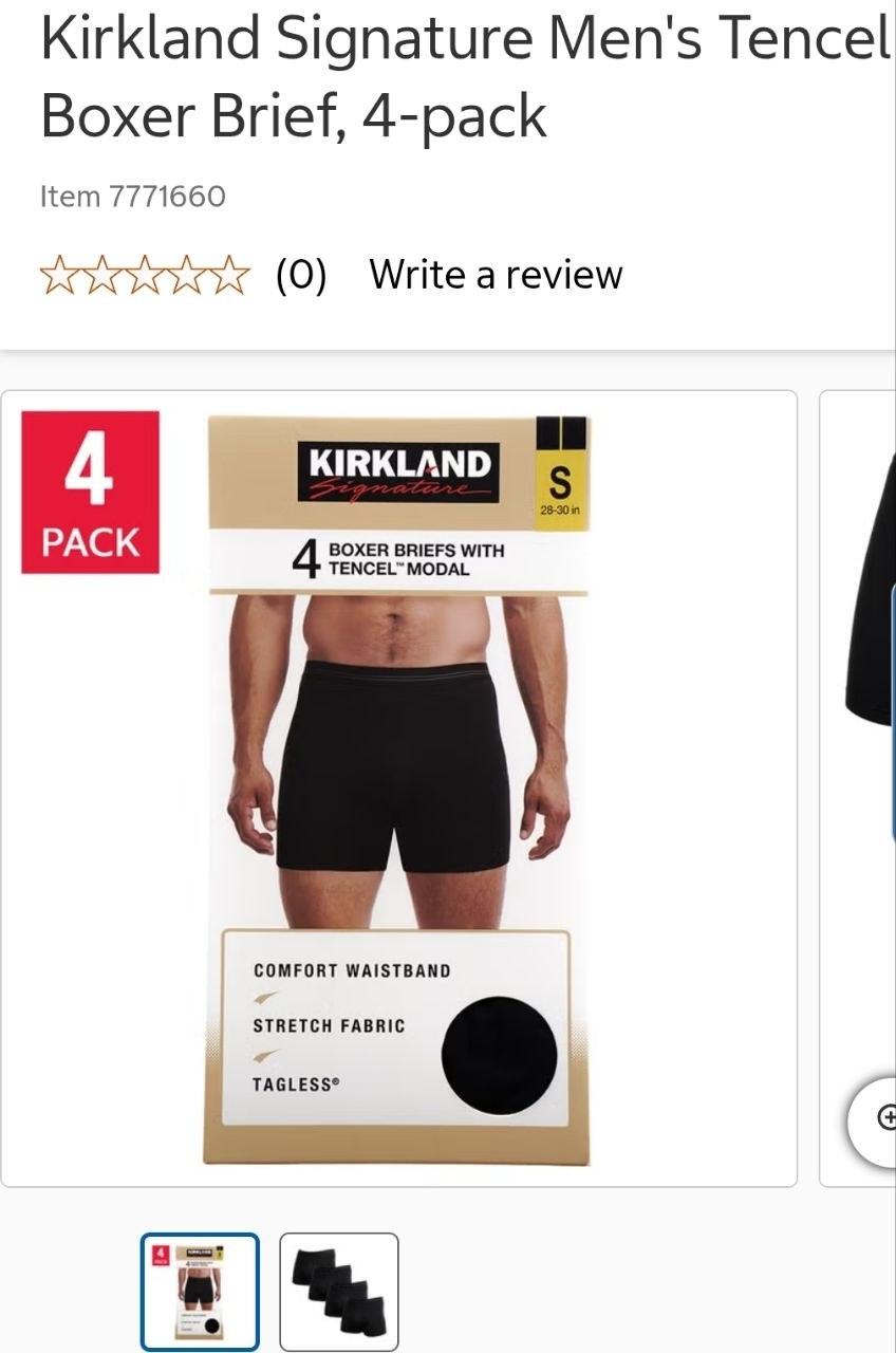 Kirkland Signature Men's Tencel Boxer Brief, 4-pack