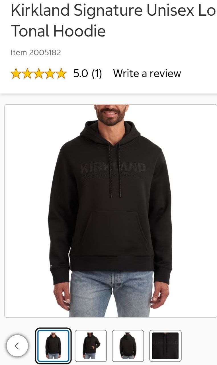 Kirkland Signature Unisex Logo Tonal Hoodie