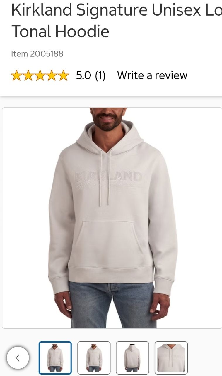 Kirkland Signature Unisex Logo Tonal Hoodie