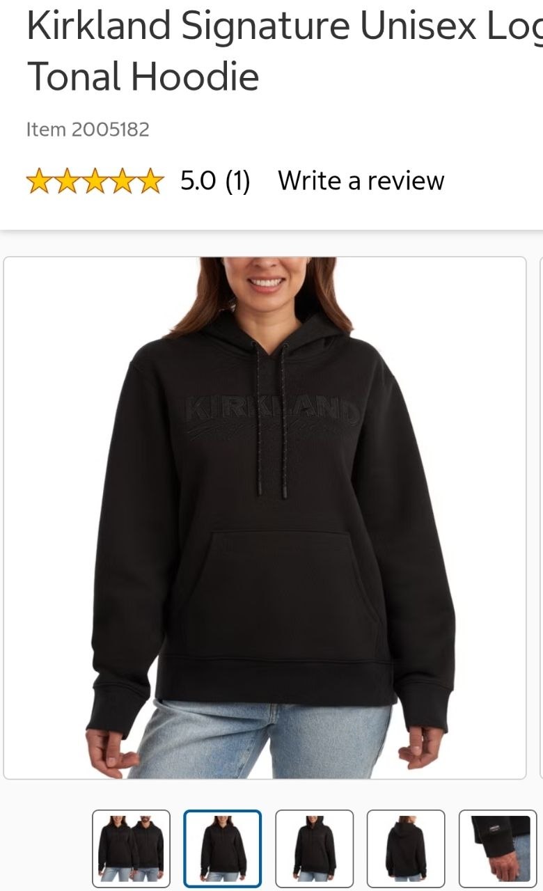 Kirkland Signature Unisex Logo Tonal Hoodie