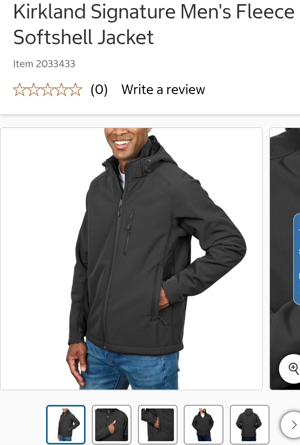 Kirkland Signature Men's Fleece Softshell Jacket