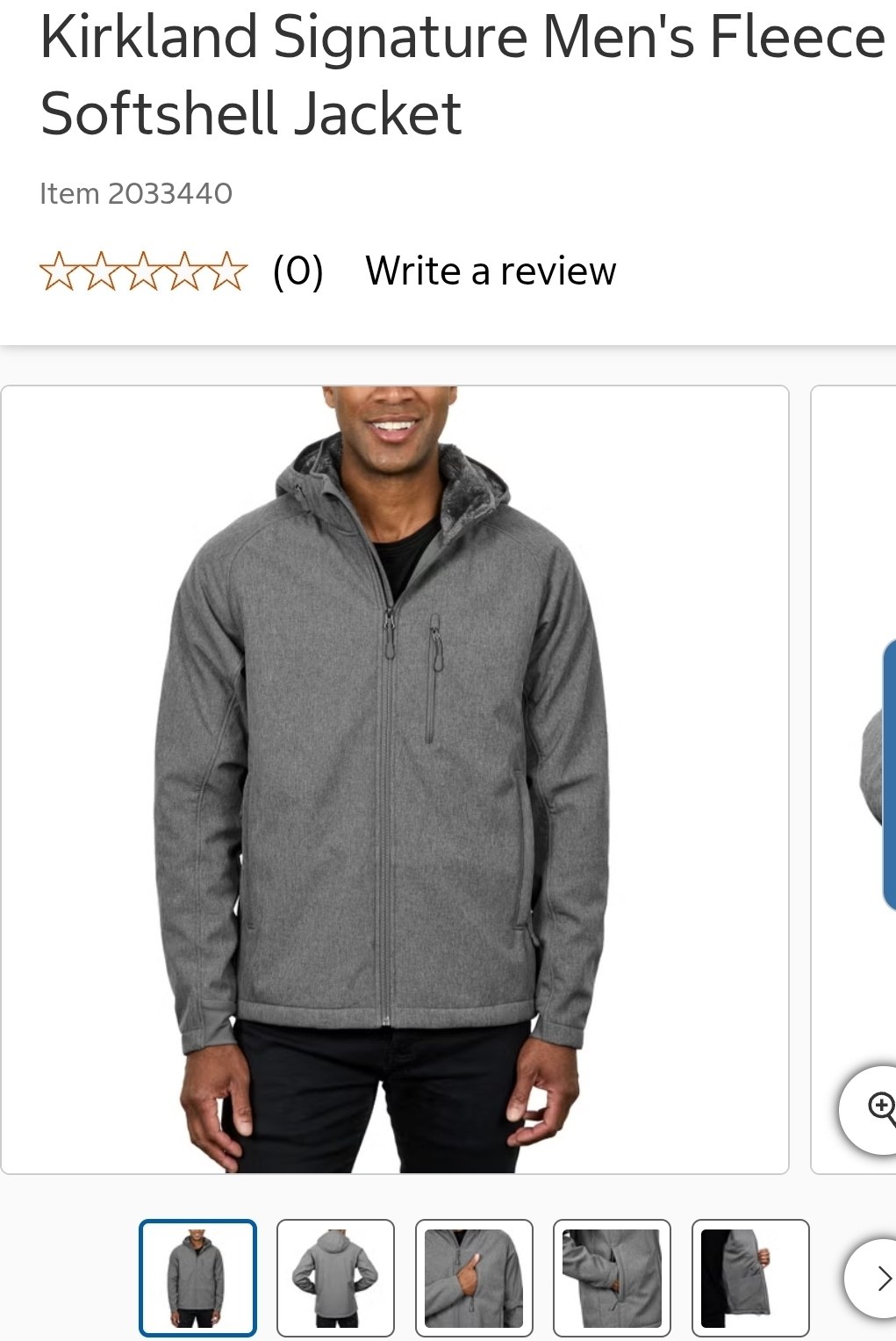 Kirkland Signature Men's Fleece Softshell Jacket