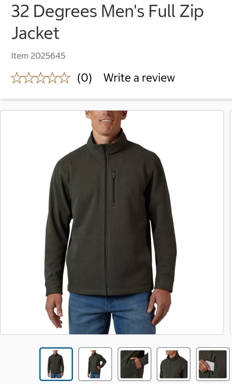 32 Degrees Men's Full Zip Jacket