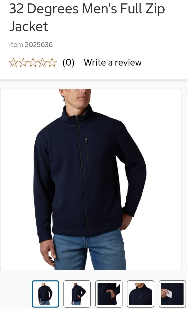 32 Degrees Men's Full Zip Jacket