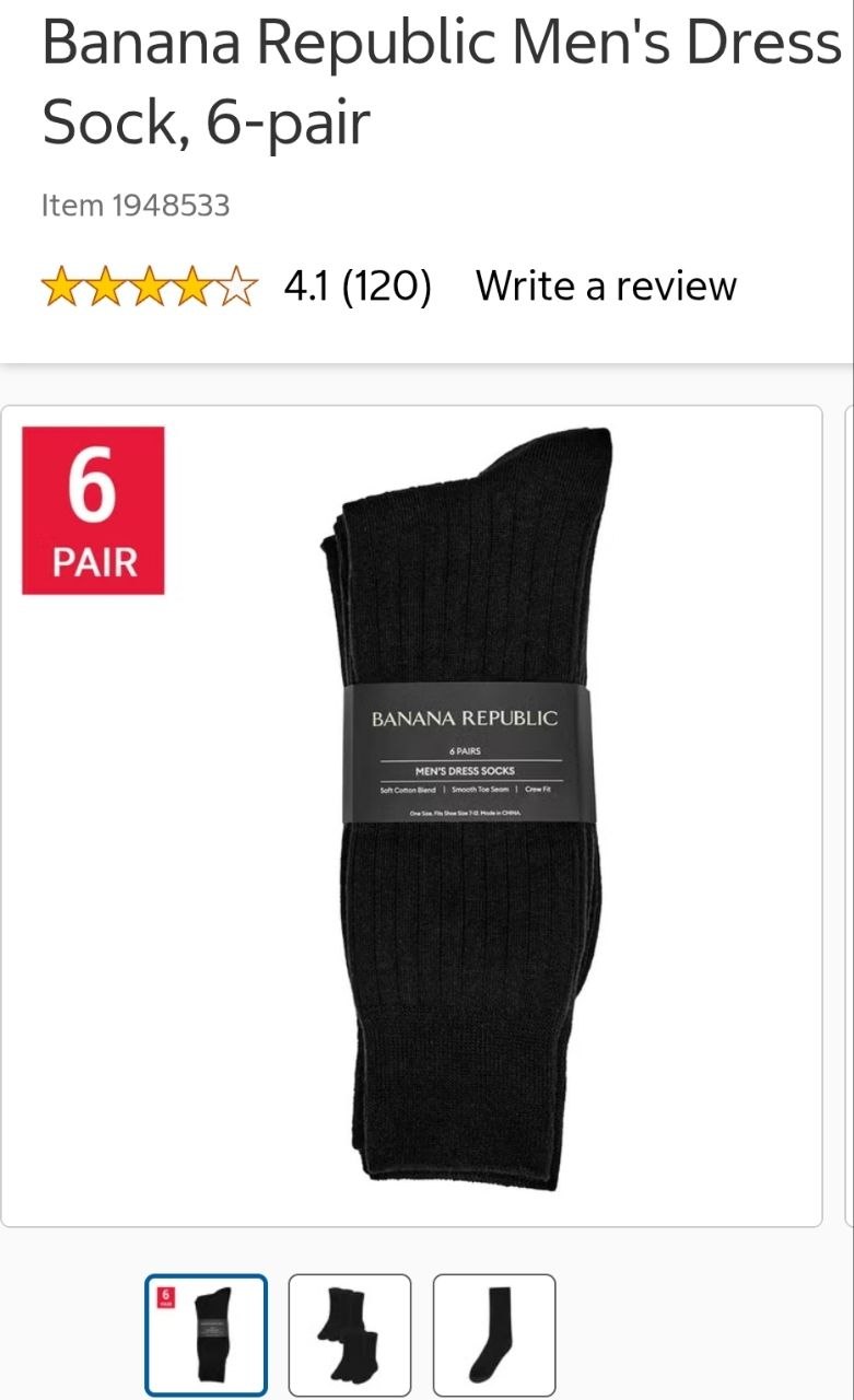 Banana Republic Men's Dress Sock, 6-pair