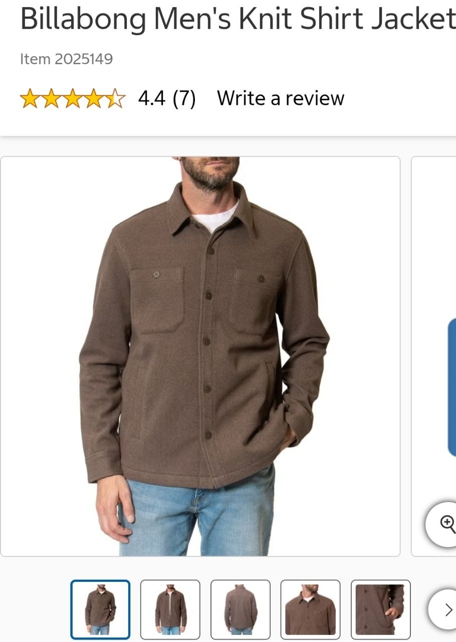 Billabong Men's Knit Shirt Jacket