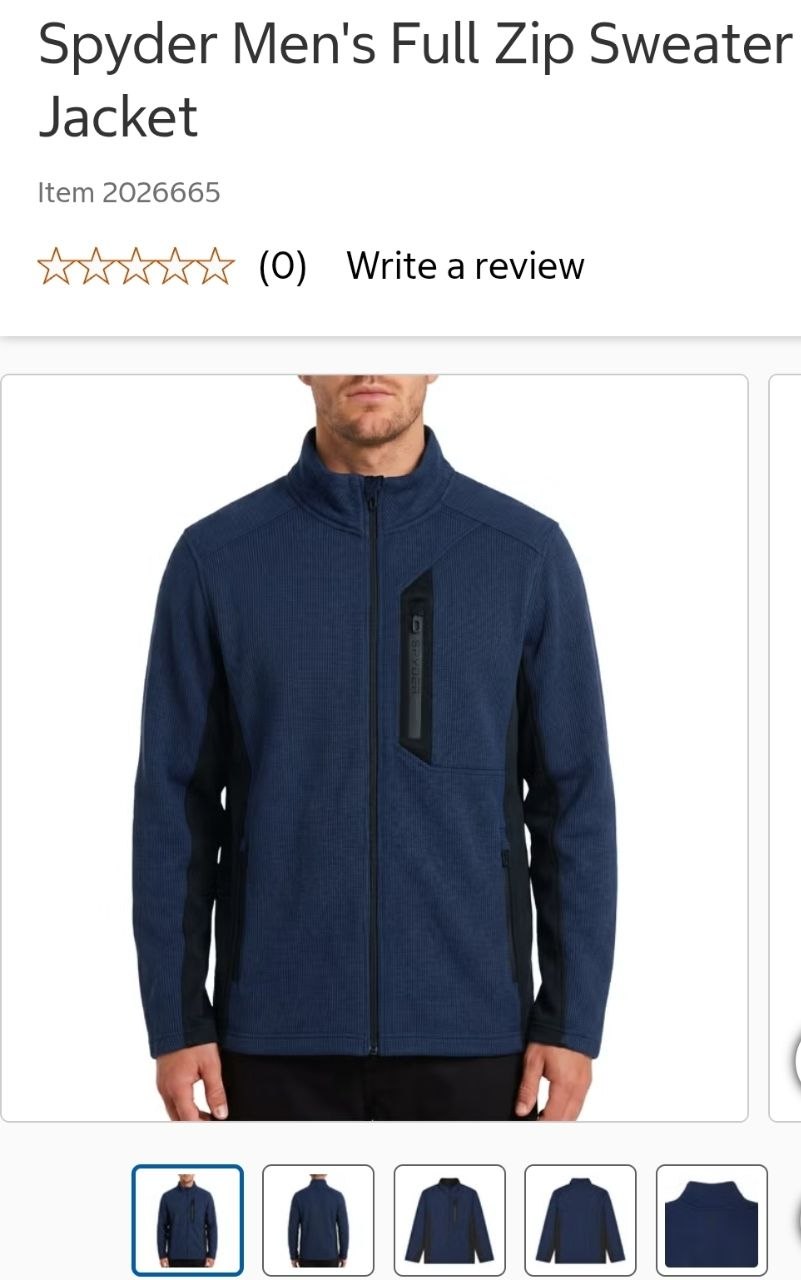 Spyder Men's Full Zip Sweater Jacket