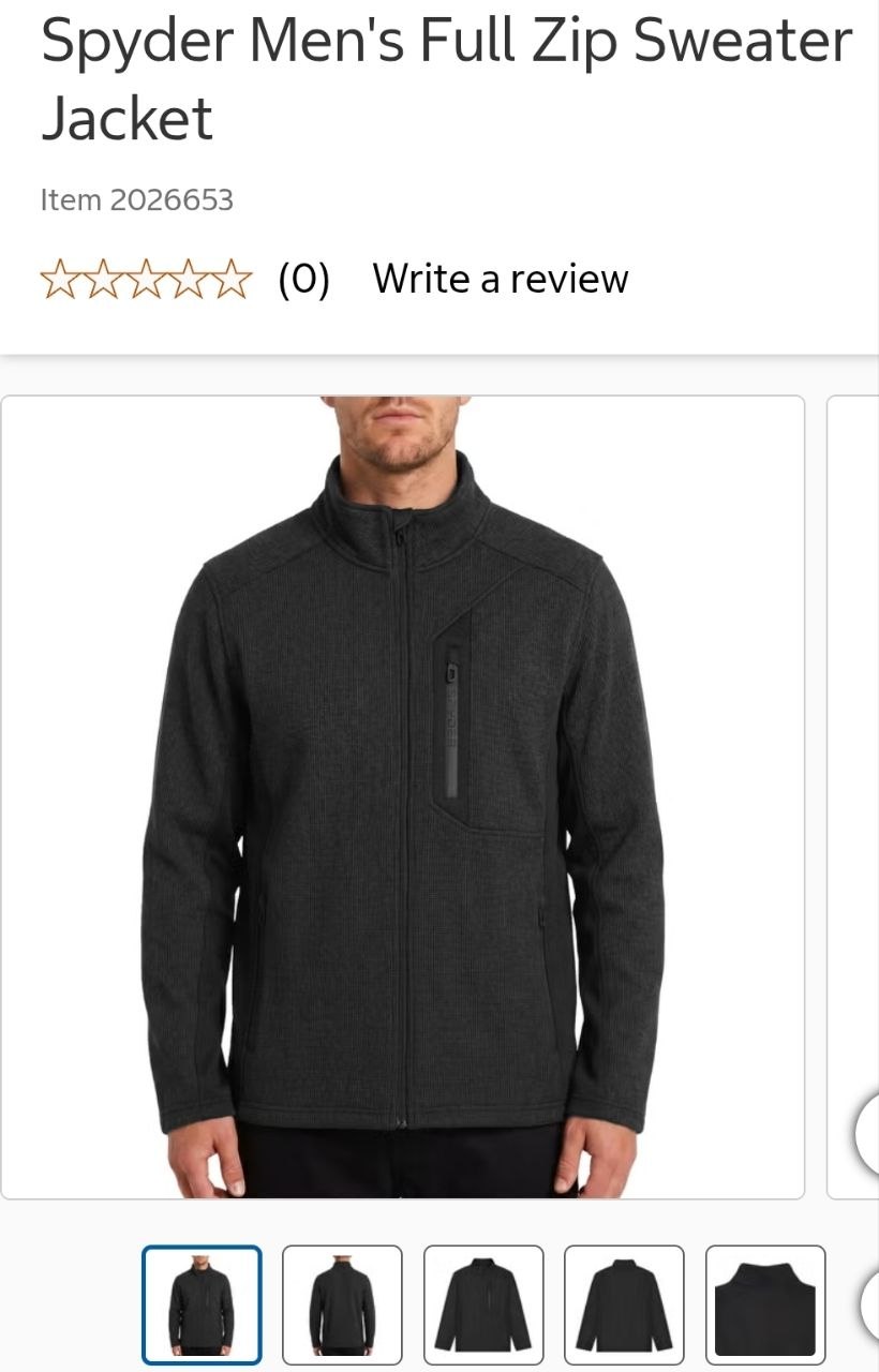 Spyder Men's Full Zip Sweater Jacket