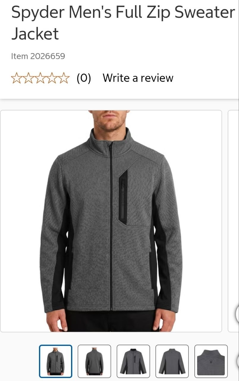 Spyder Men's Full Zip Sweater Jacket