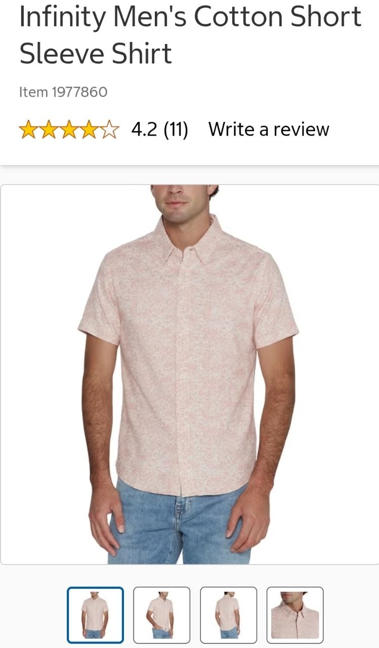 Infinity Men's Cotton Short Sleeve Shirt
