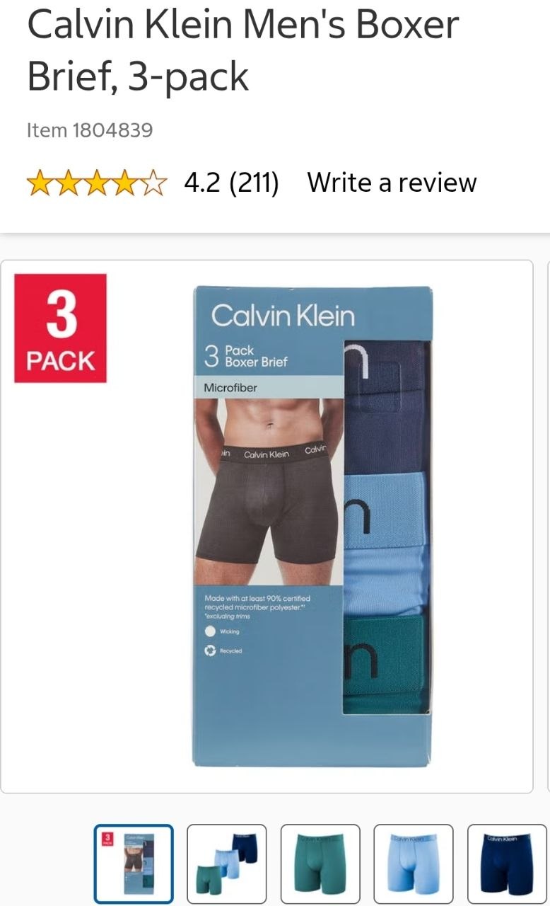 Calvin Klein Men's Boxer Brief, 3-pack