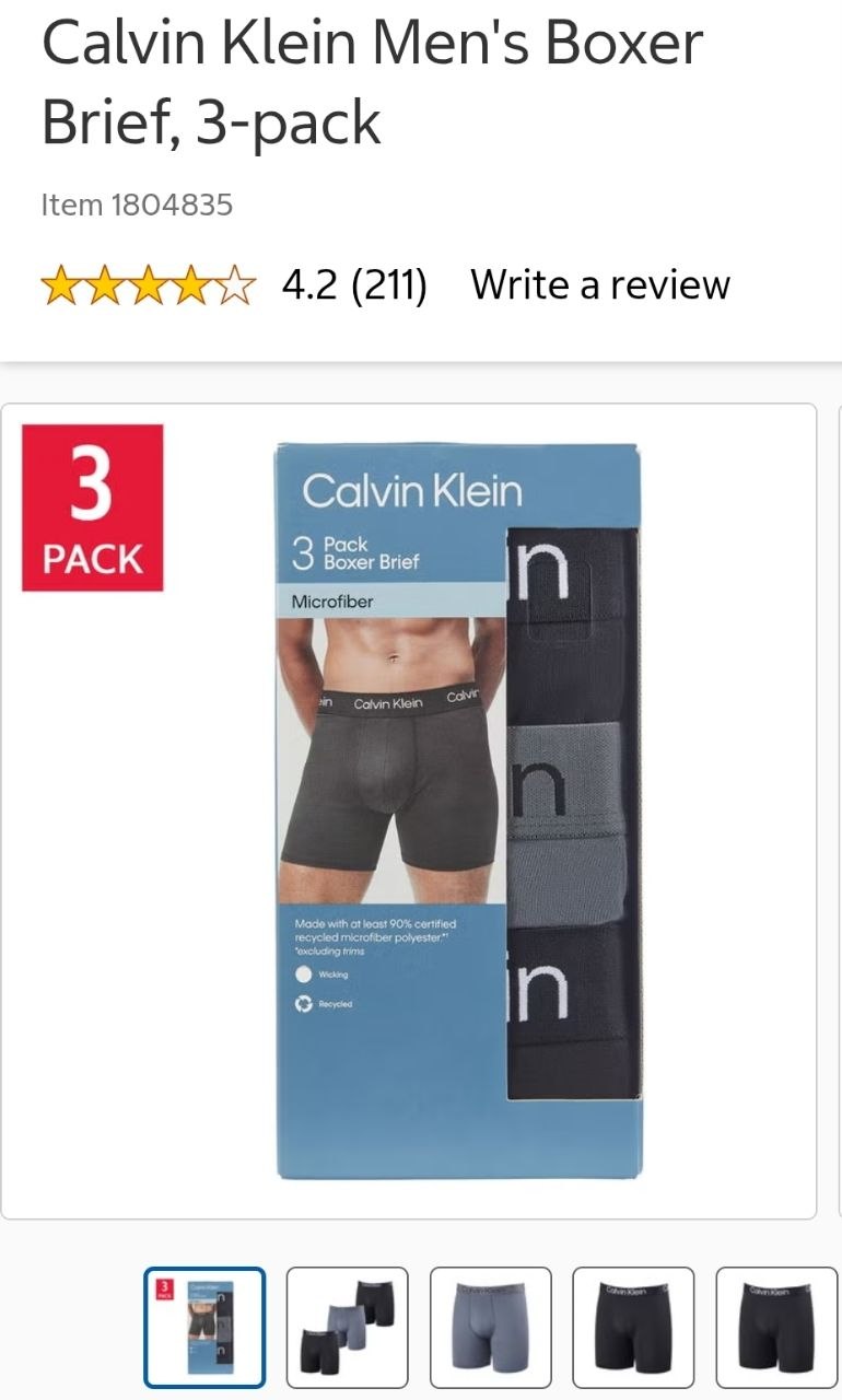 Calvin Klein Men's Boxer Brief, 3-pack