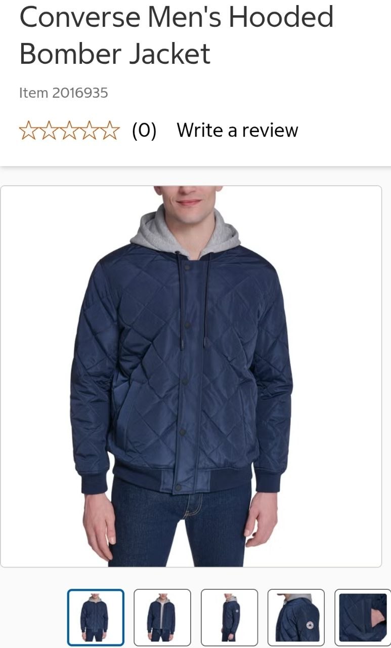 Promo 25/10 Converse Men's Hooded Bomber Jacket