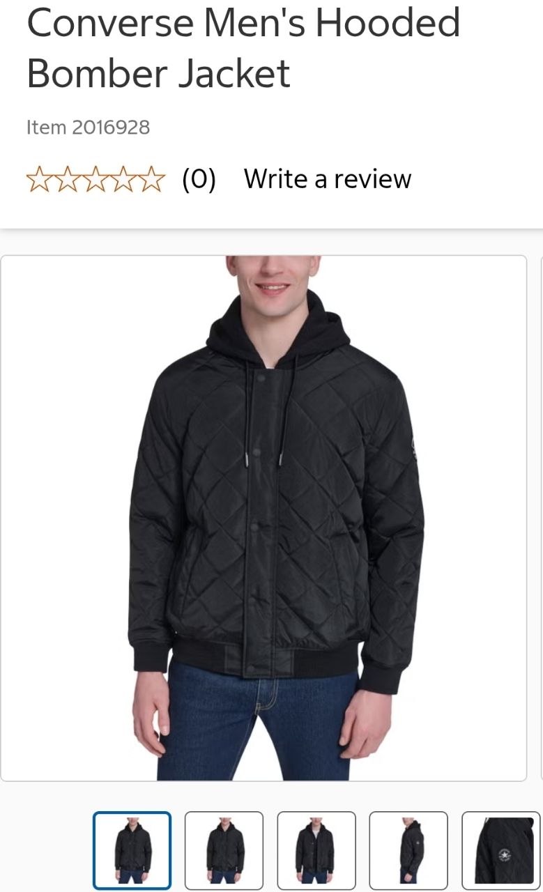 Promo 25/10 Converse Men's Hooded Bomber Jacket