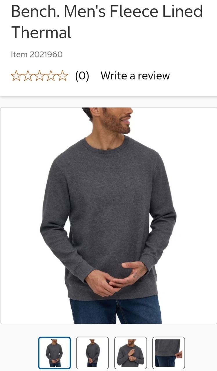 Bench. Men's Fleece Lined Thermal