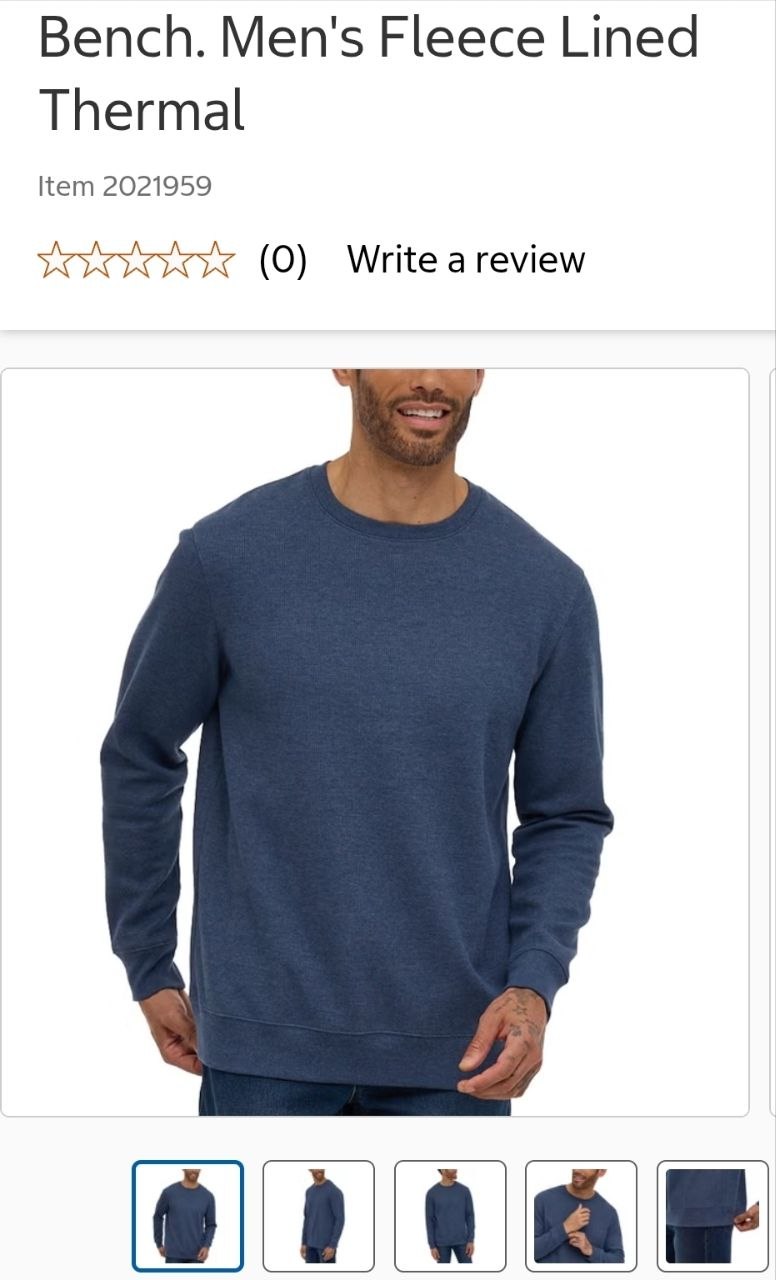 Bench. Men's Fleece Lined Thermal