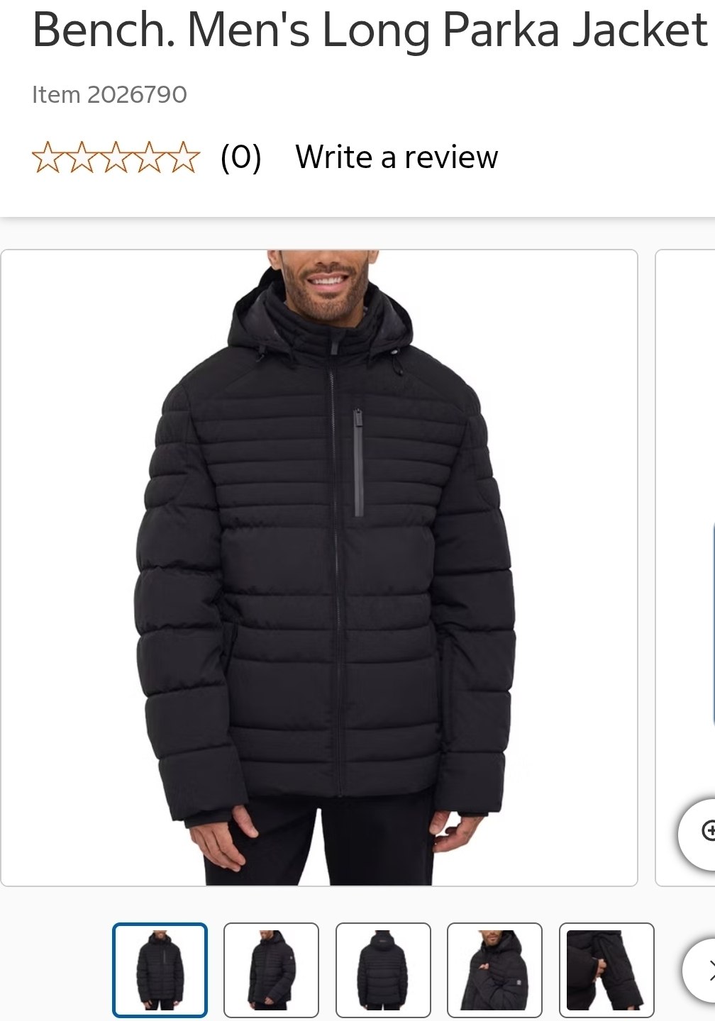 Bench. Men's Long Parka Jacket