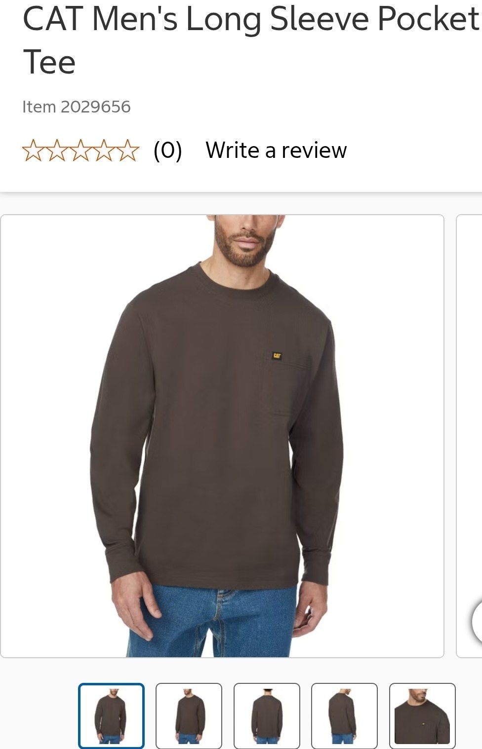 CAT Men's Long Sleeve Pocket Tee