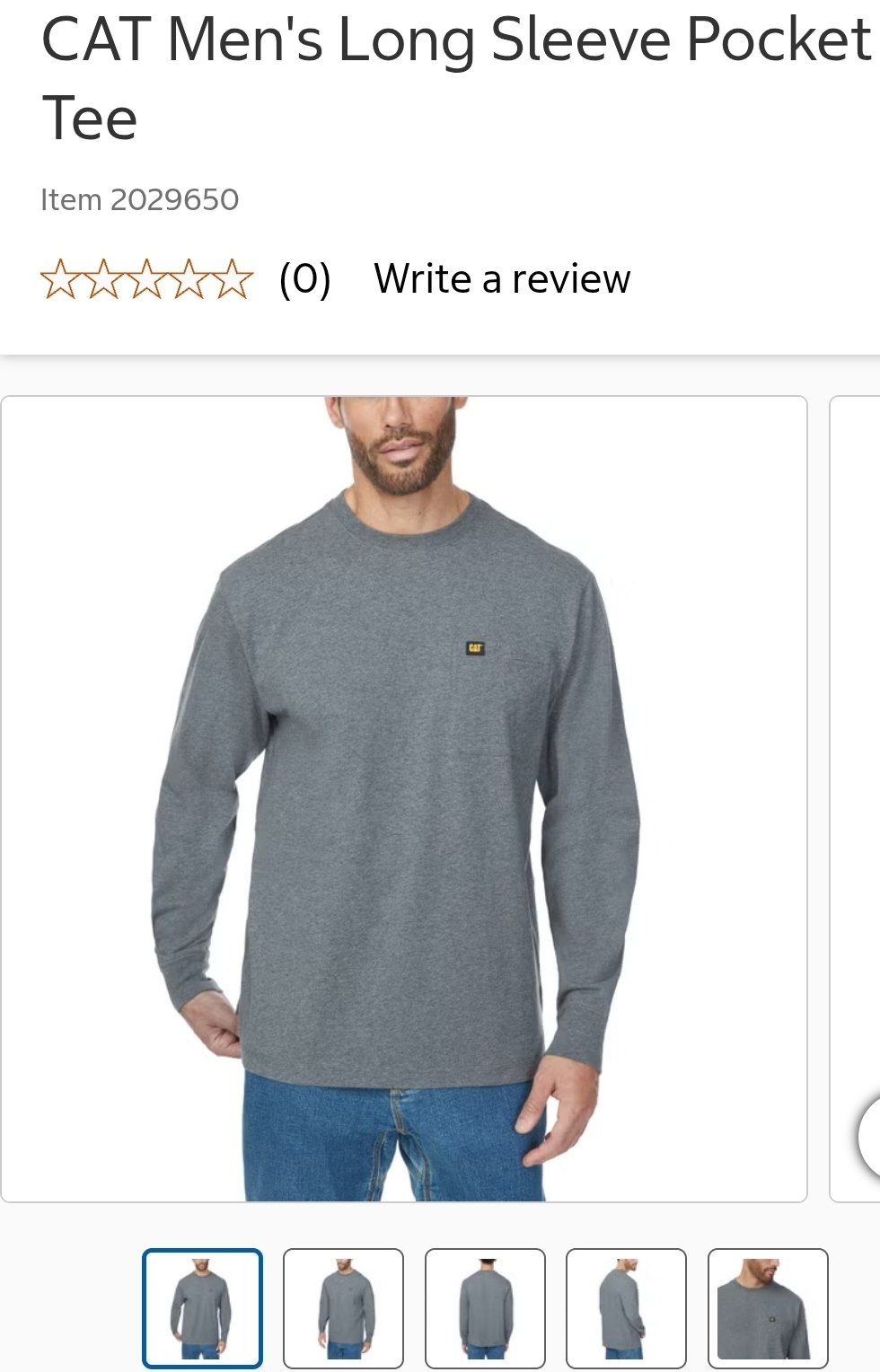 CAT Men's Long Sleeve Pocket Tee