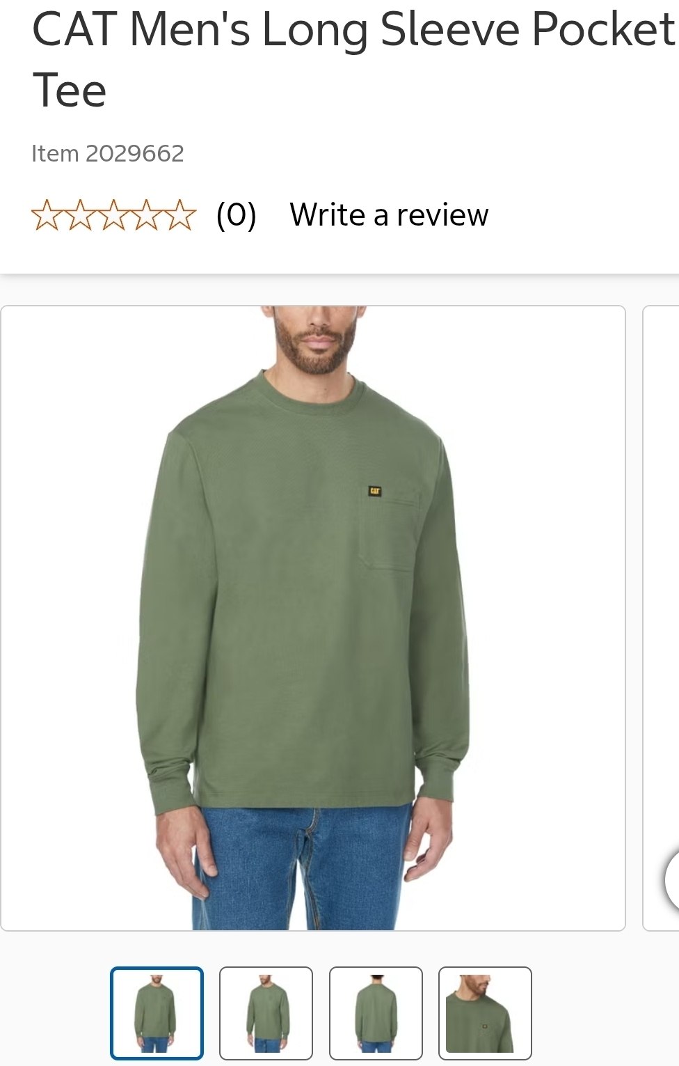 CAT Men's Long Sleeve Pocket Tee