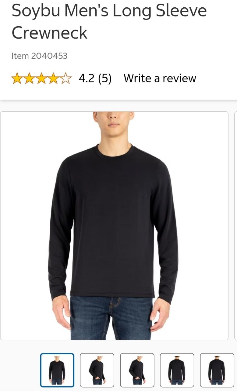 Soybu Men's Long Sleeve Crewneck