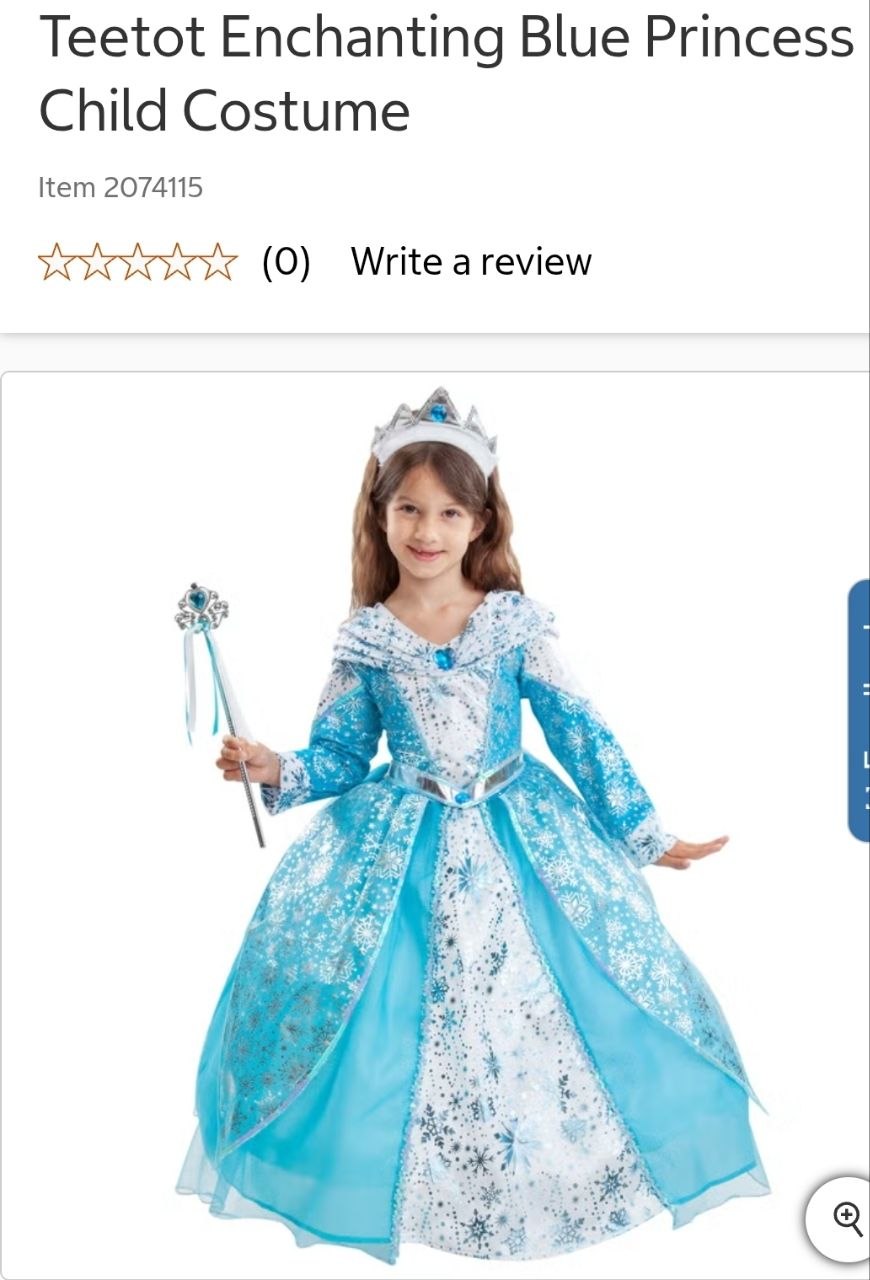 Teetot Enchanting Blue Princess Child Costume