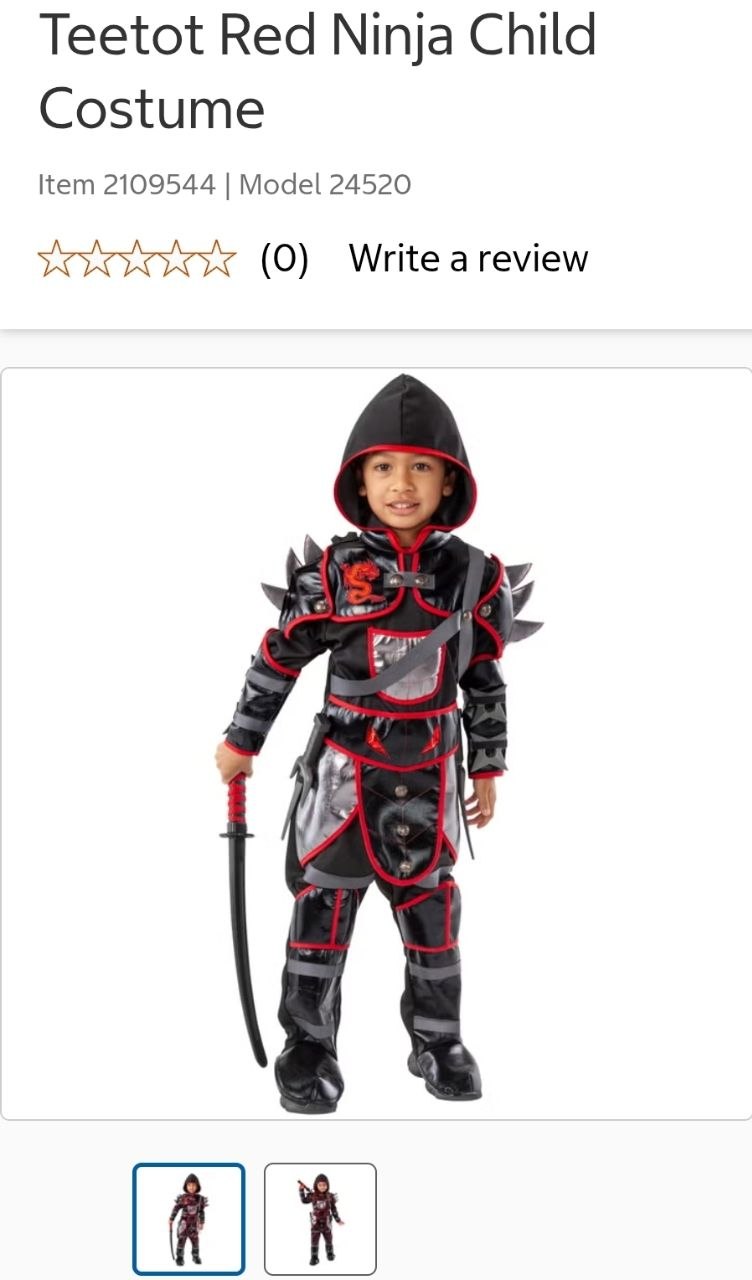 Teetot Red Ninja Child Costume