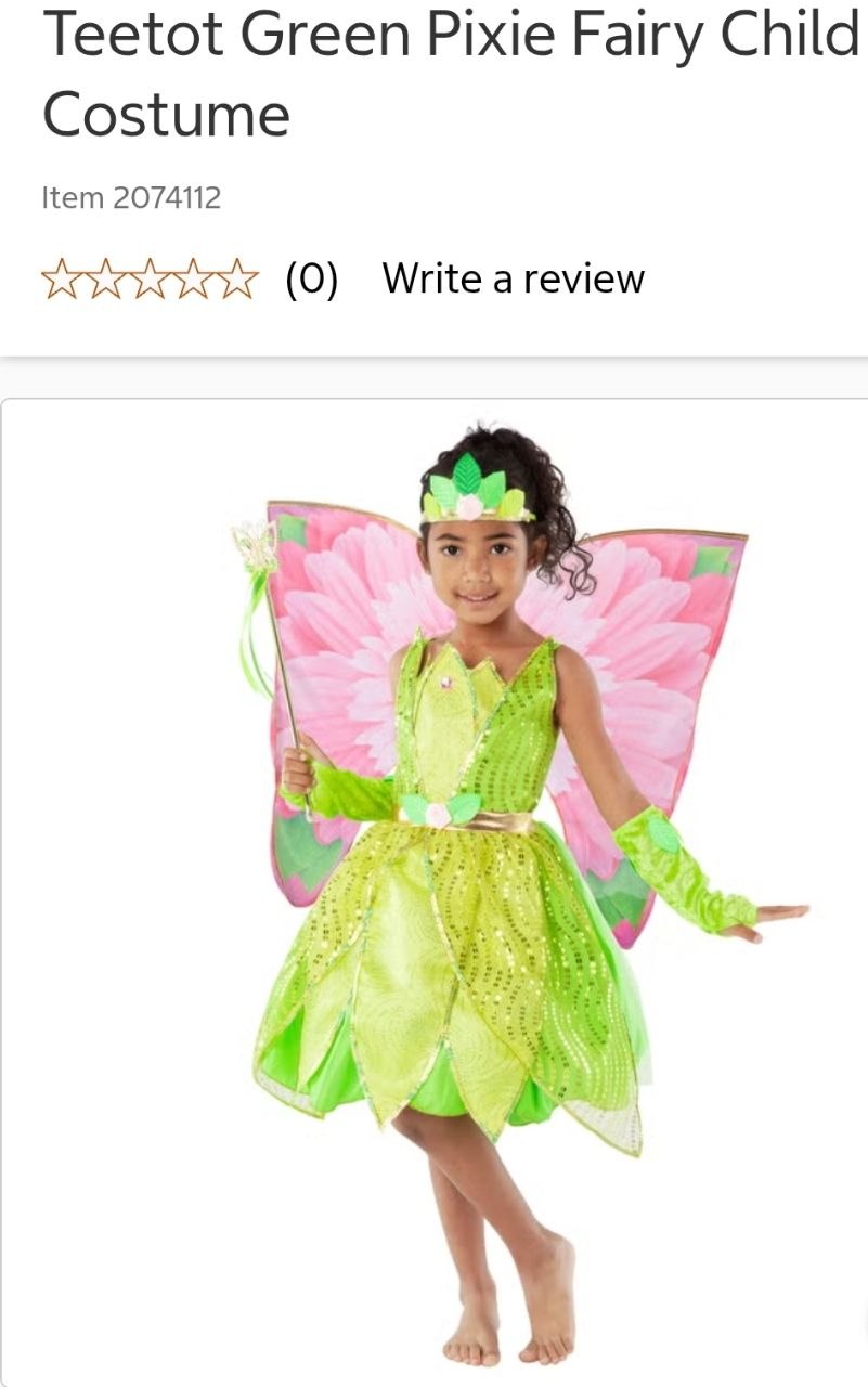 Teetot Green Pixie Fairy Child Costume