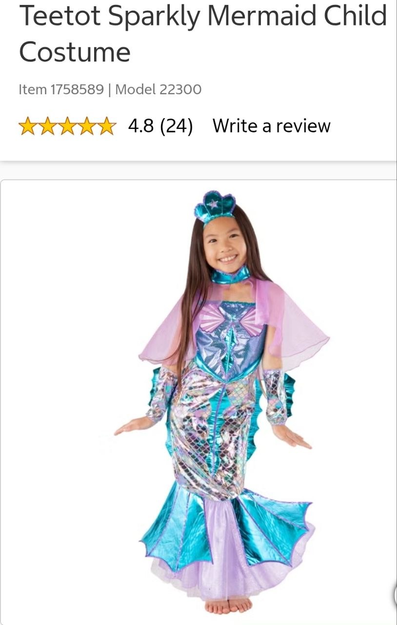 Teetot Sparkly Mermaid Child Costume