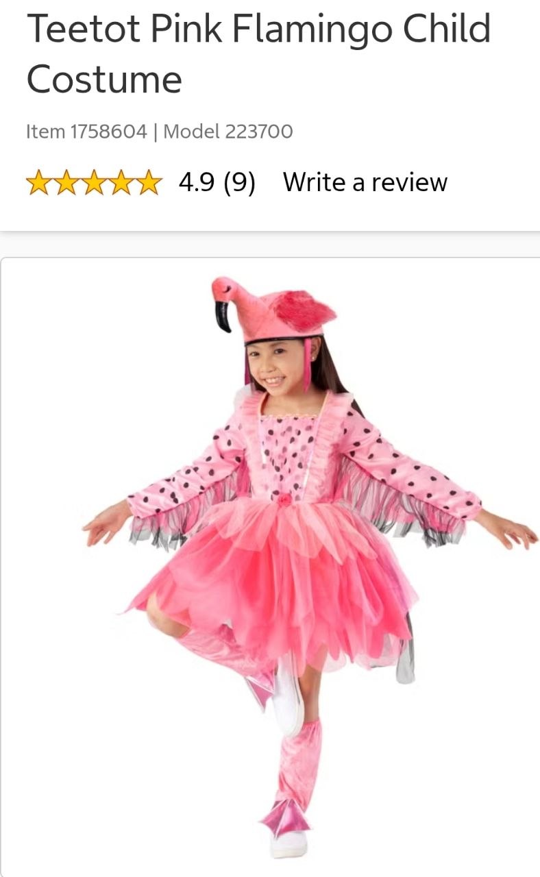 Teetot Pink Flamingo Child Costume