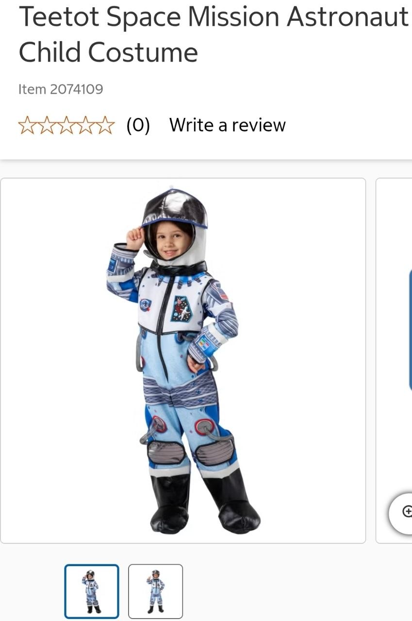 Teetot Space Mission Astronaut Child Costume