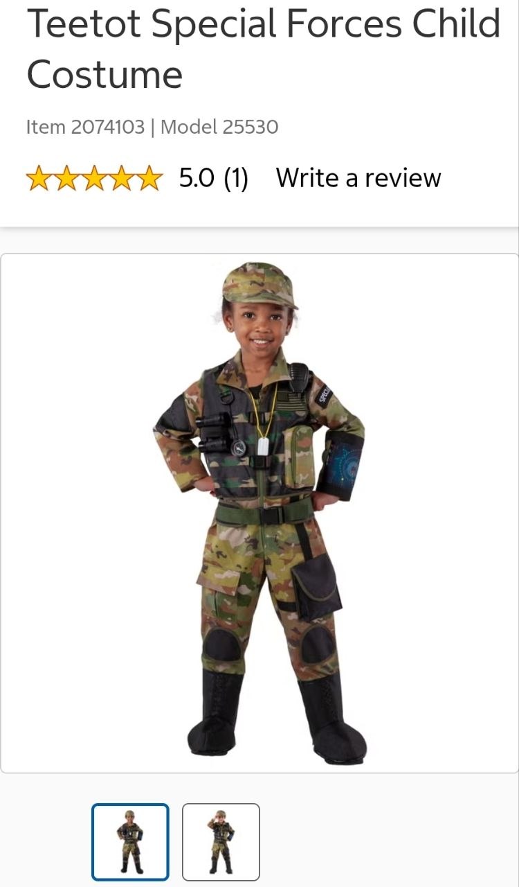Teetot Special Forces Child Costume