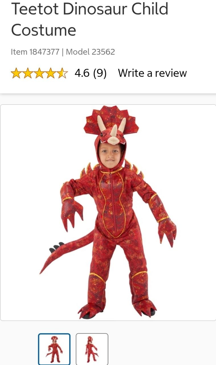 Teetot Dinosaur Child Costume