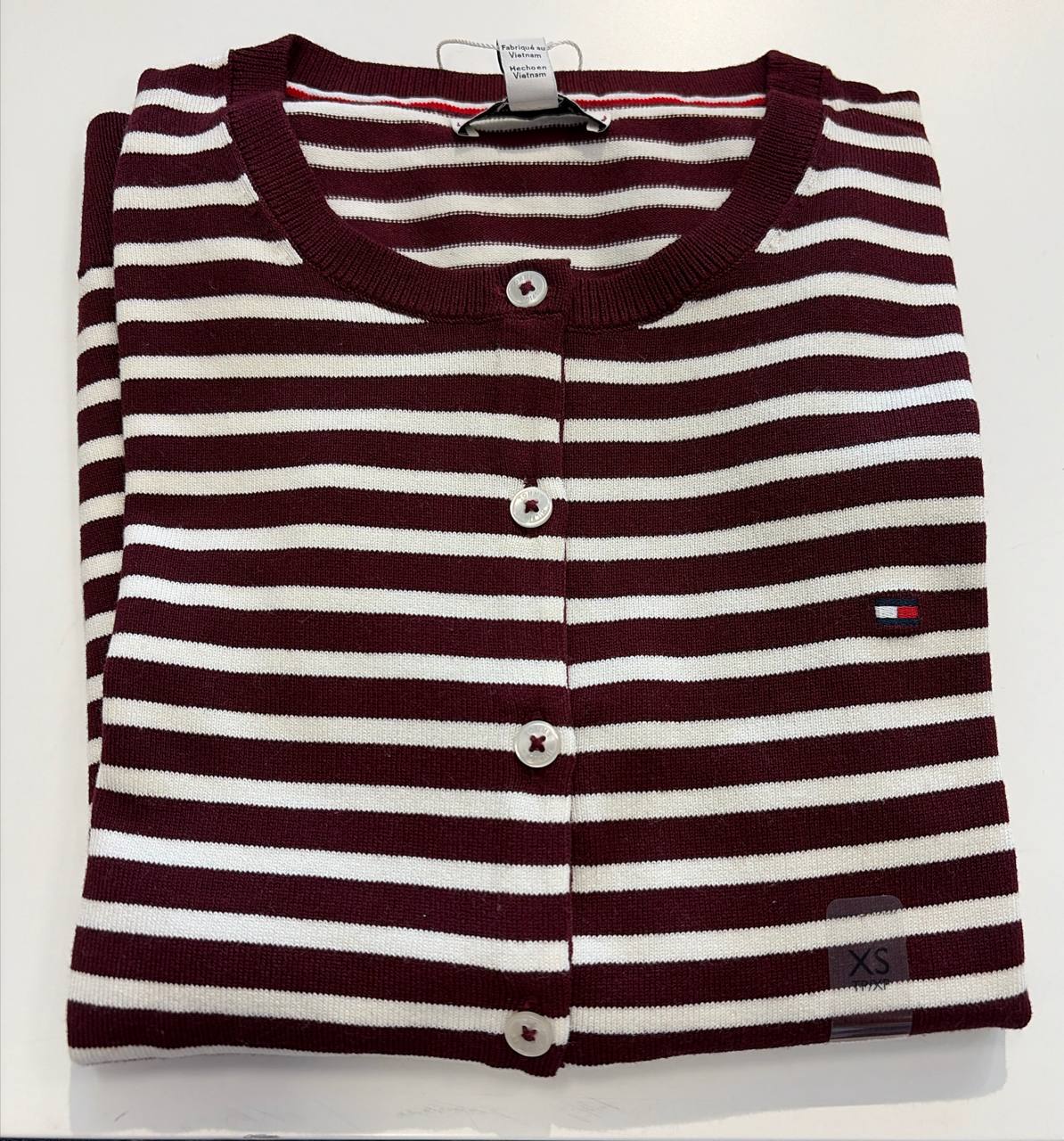 cardigan linha manga longa listrada