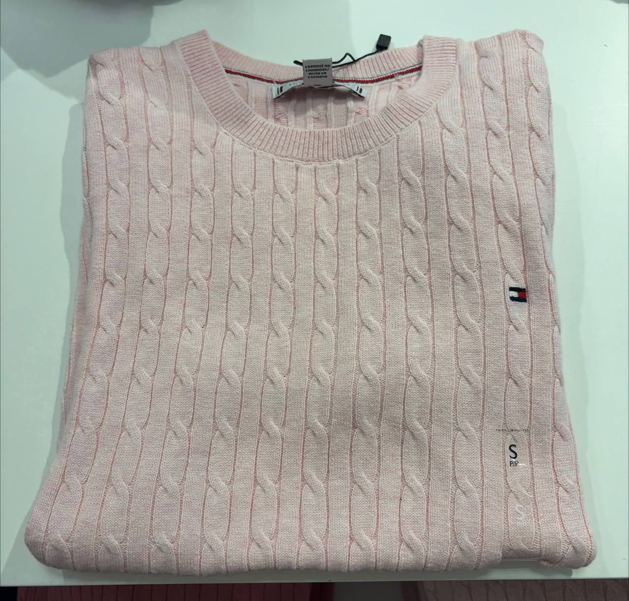 sweater tricot trançado manga curta