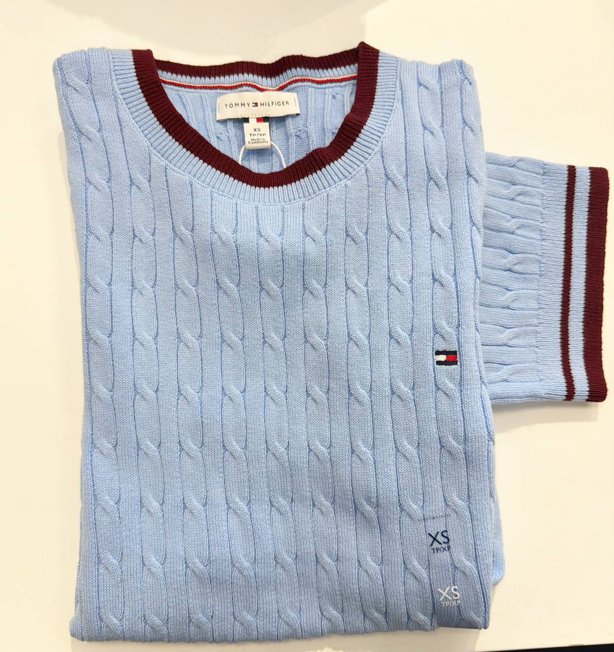 sweater tricot trançado manga curta